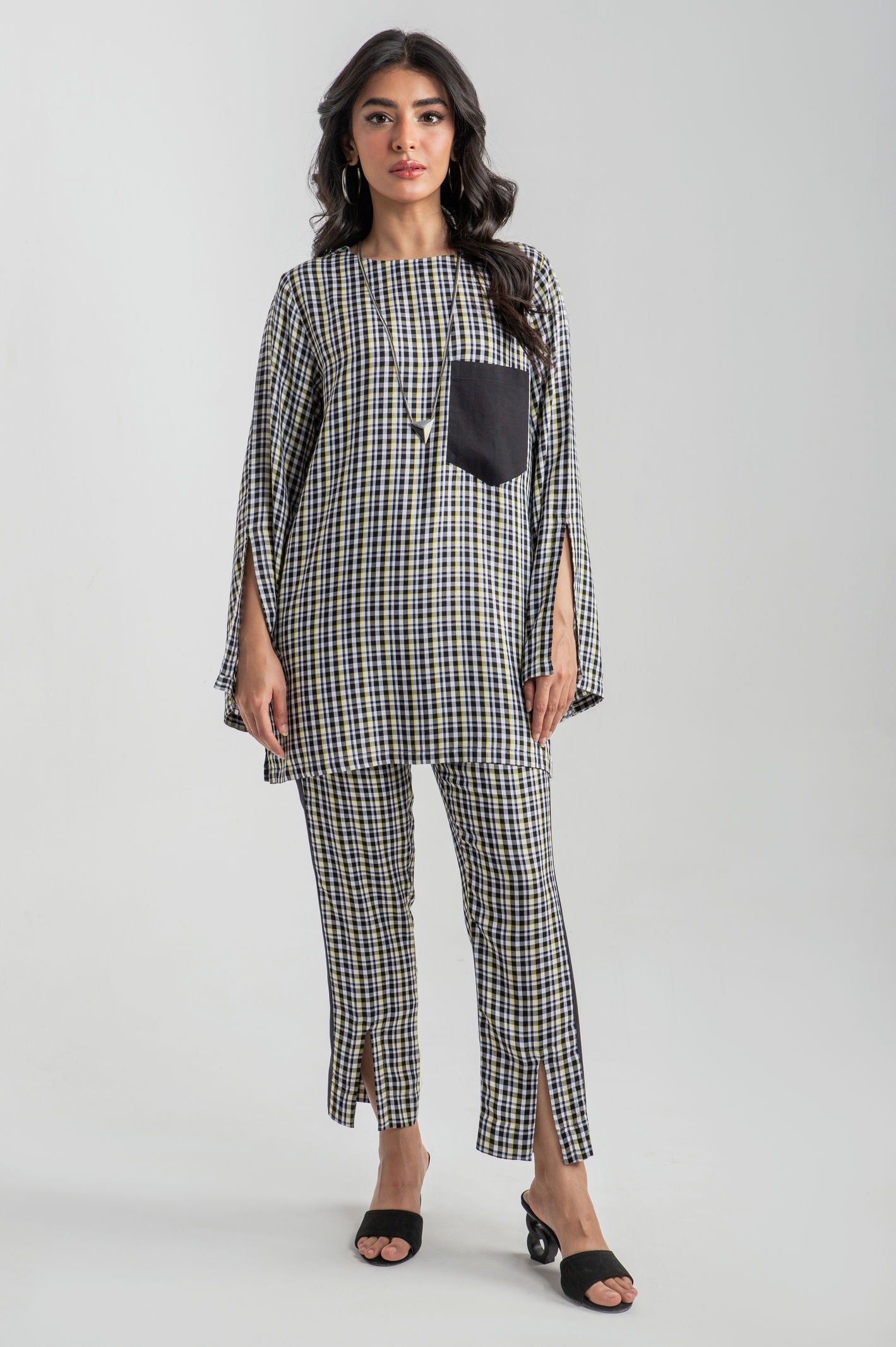 Checkered Co-ord with a pocket - 9figure
