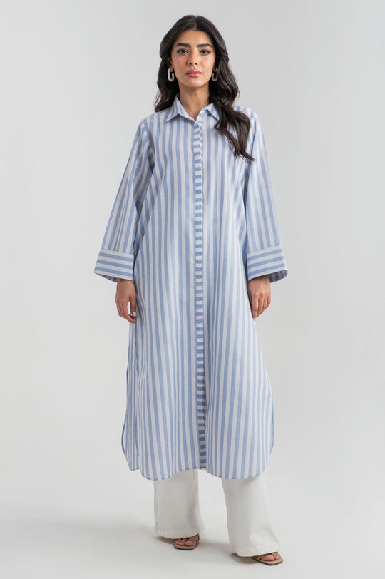 Striped Long Oversized Shirt - 9figure