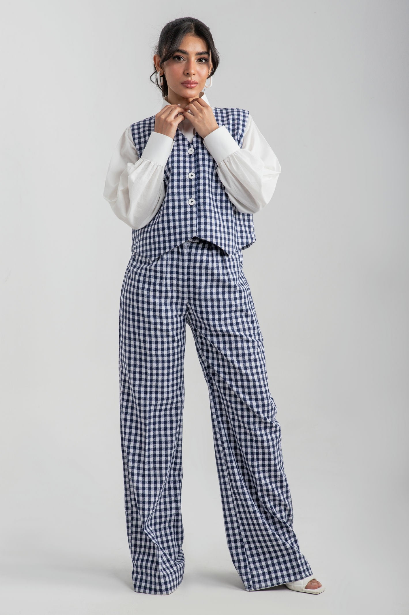 Navy Checkered Waistcoat Co-ord - 9figure
