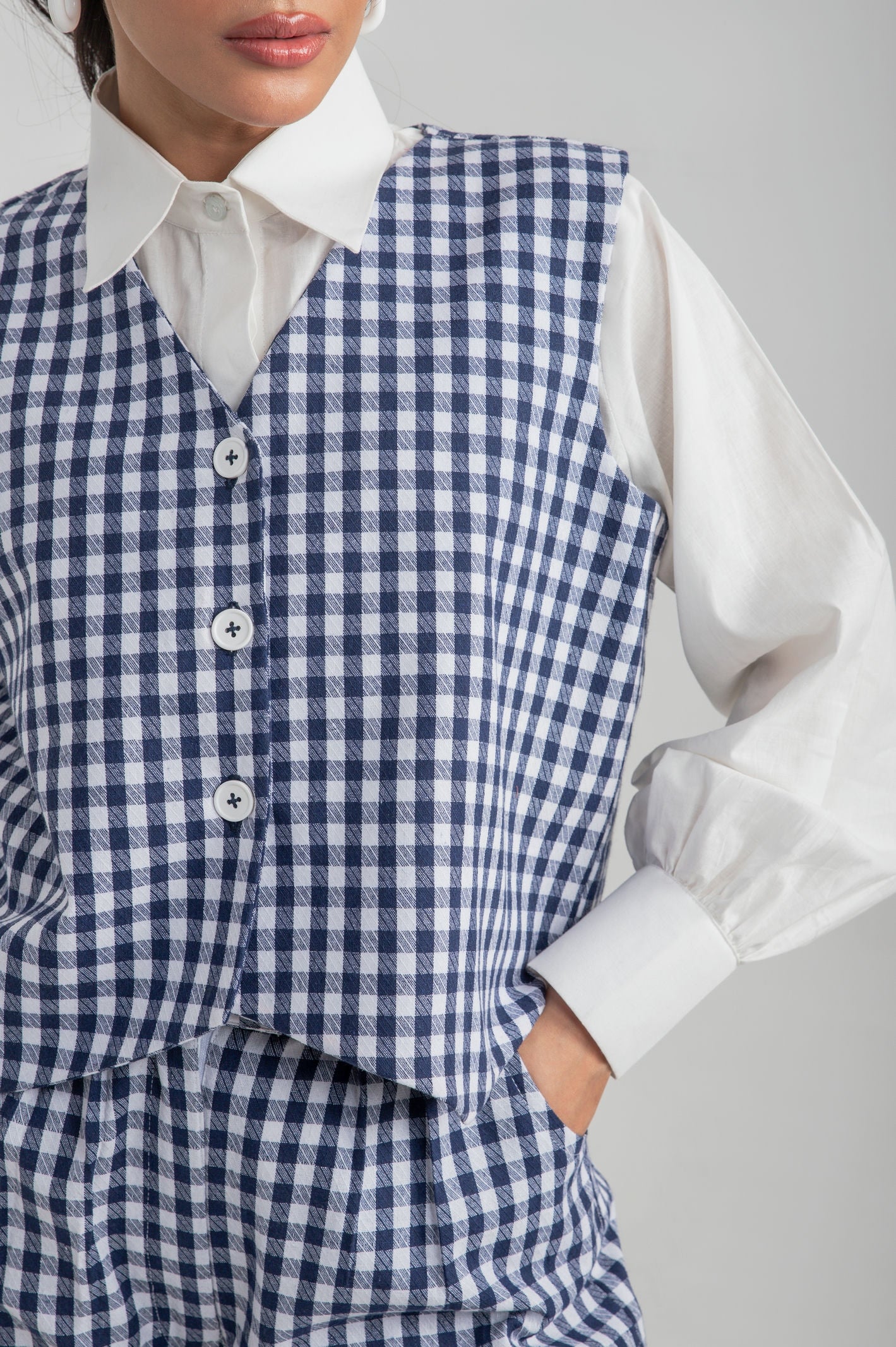 Navy Checkered Waistcoat Co-ord - 9figure