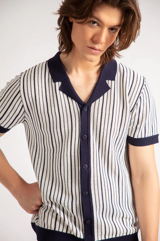 Cuban Collar Knitted shirt