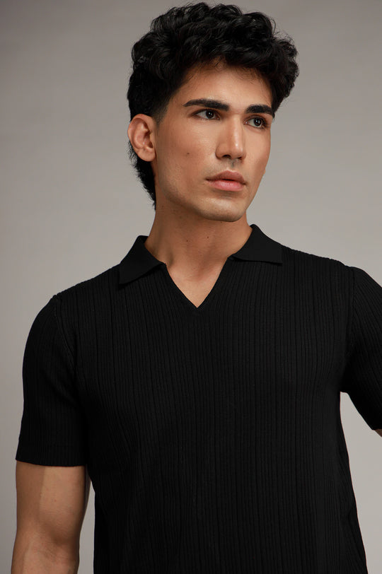 Johnny Collar Textured Polo