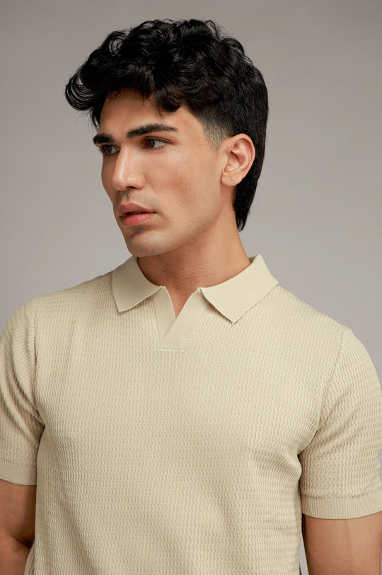 Johnny Collar Textured Polo