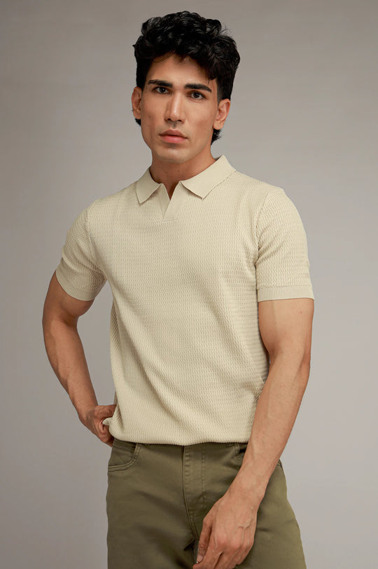 Johnny Collar Textured Polo