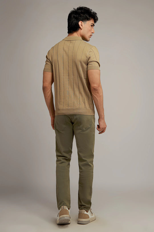 Zipper Textured Polo