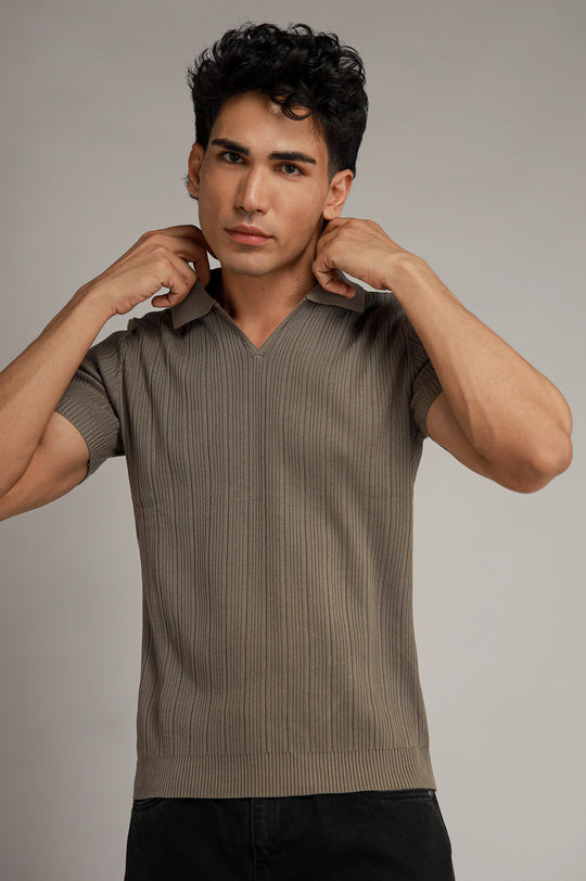 Johnny Collar Textured Polo