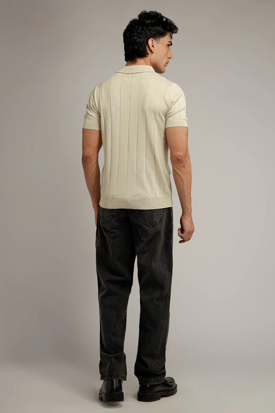 Zipper Textured Polo