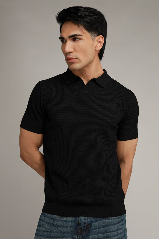Johnny Collar Textured Polo