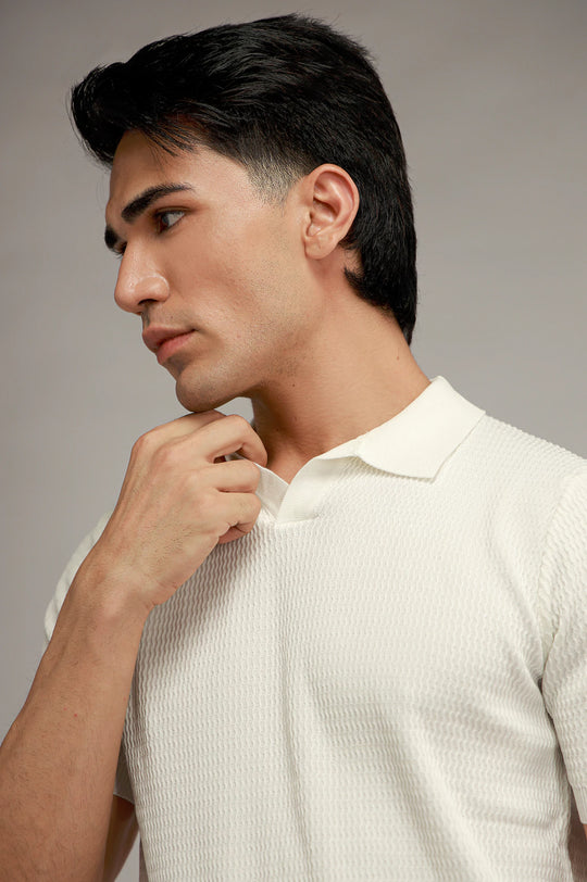 Johnny Collar Textured Polo