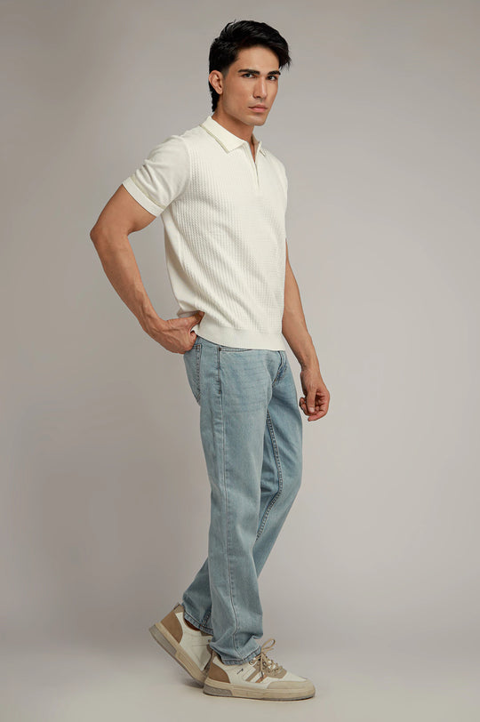 Zipper Textured Polo