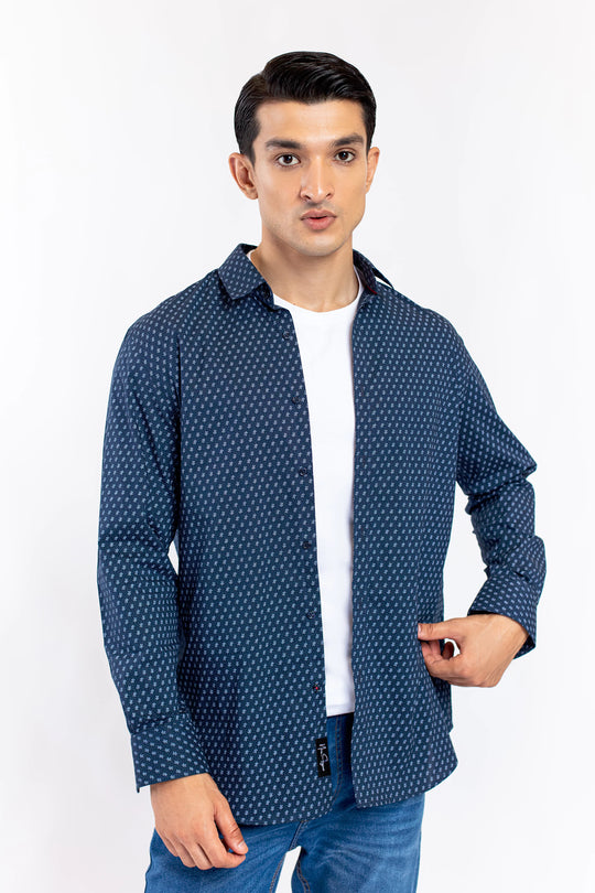 Basic Collar Printed Shirt - 9figure