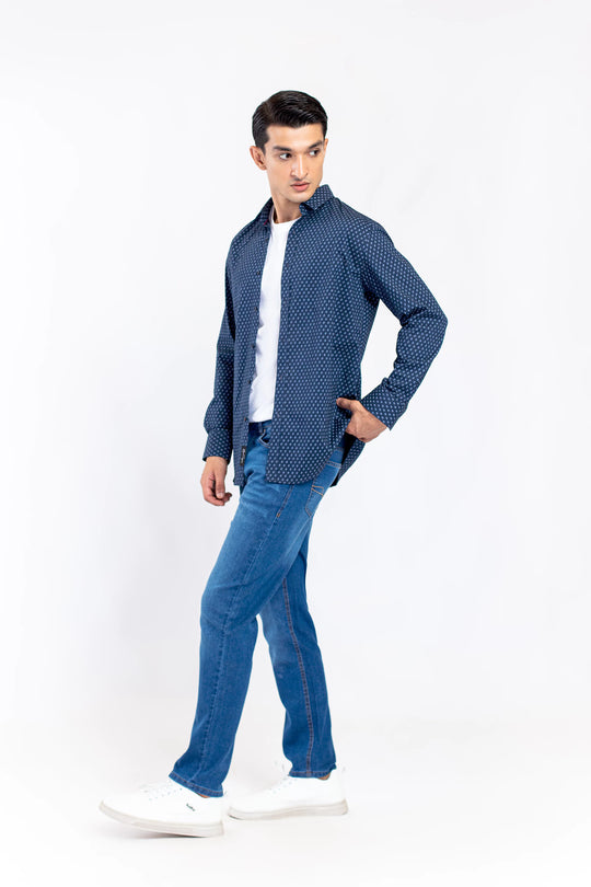 Basic Collar Printed Shirt - 9figure