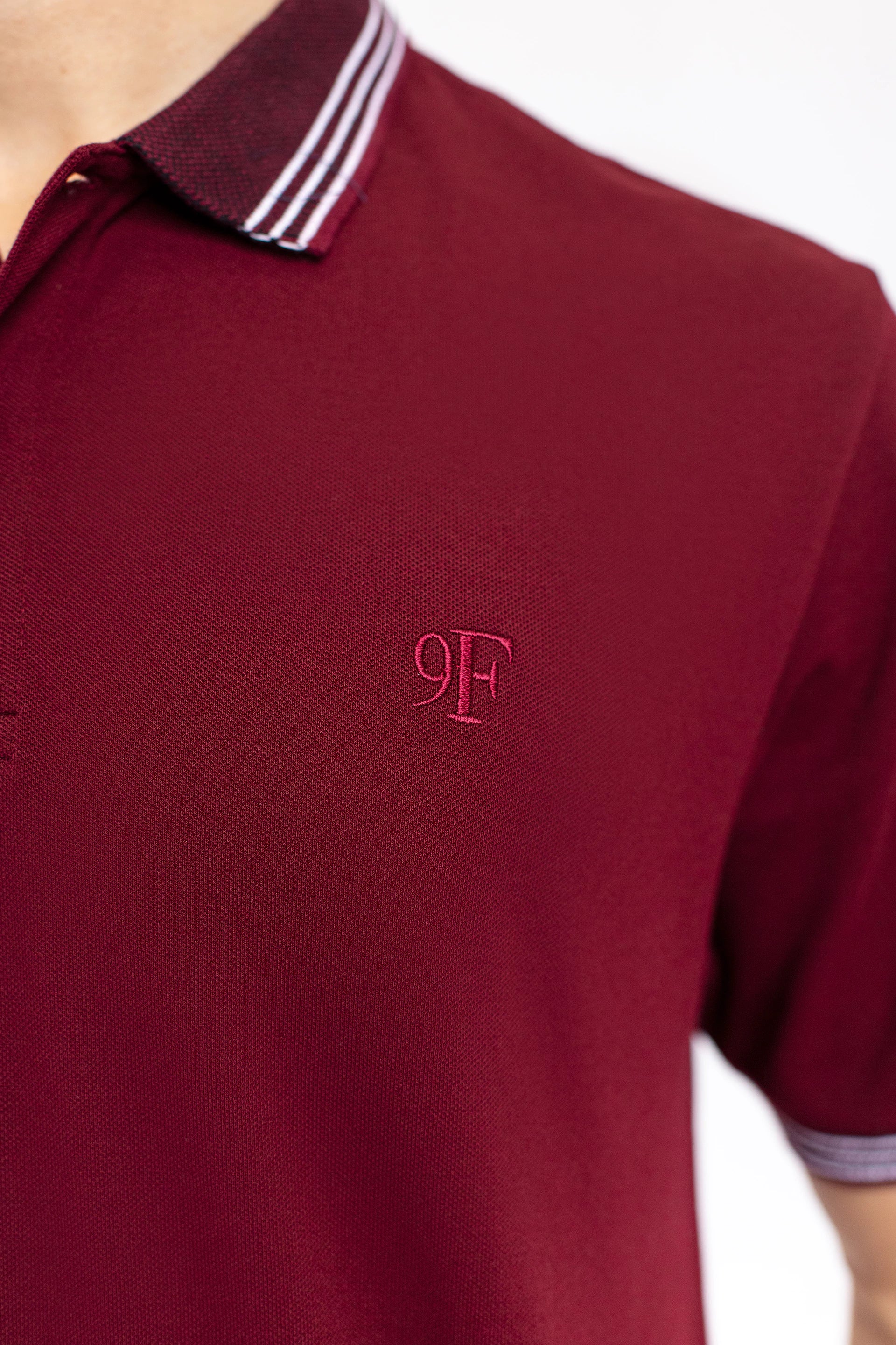 Jacquard Tipping Collar Polo Shirt - 9figure