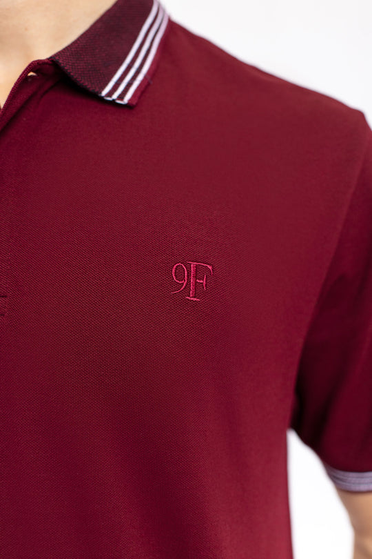 Jacquard Tipping Collar Polo Shirt - 9figure