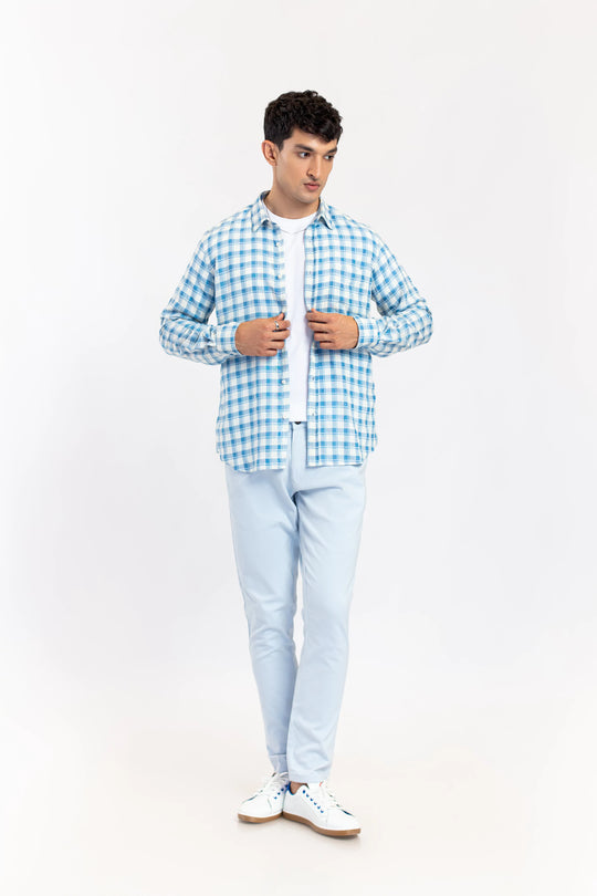 Basic Collar Checkered Shirt - 9figure