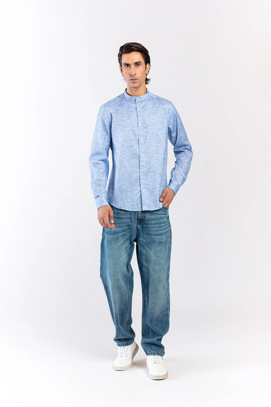 Mandarin Collar Textured shirt - 9figure