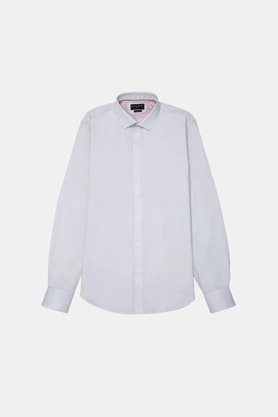 Basic Collar Printed Contrast Shirt - 9figure