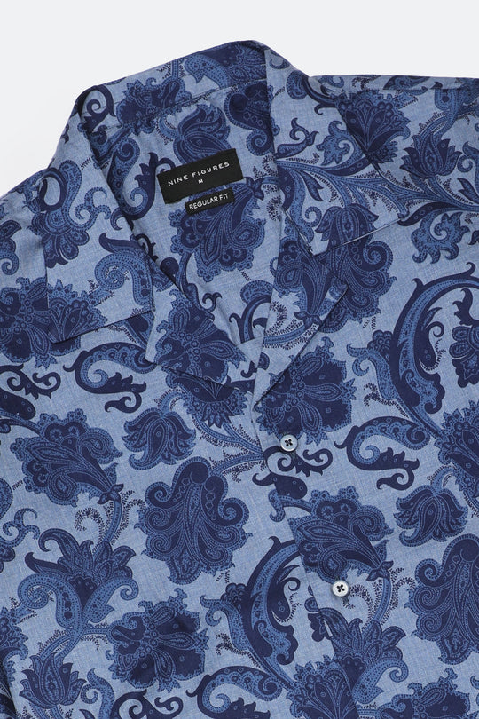 Cuban Collar Printed Shirt