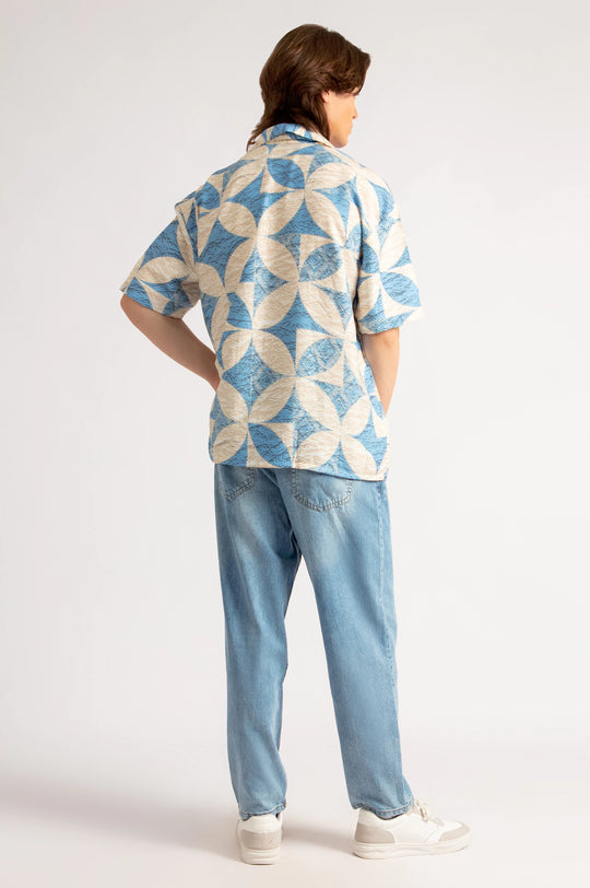 Cuban Collar Printed Shirt