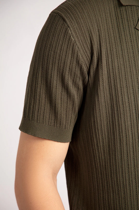 Cuban Collar Knitted Shirt