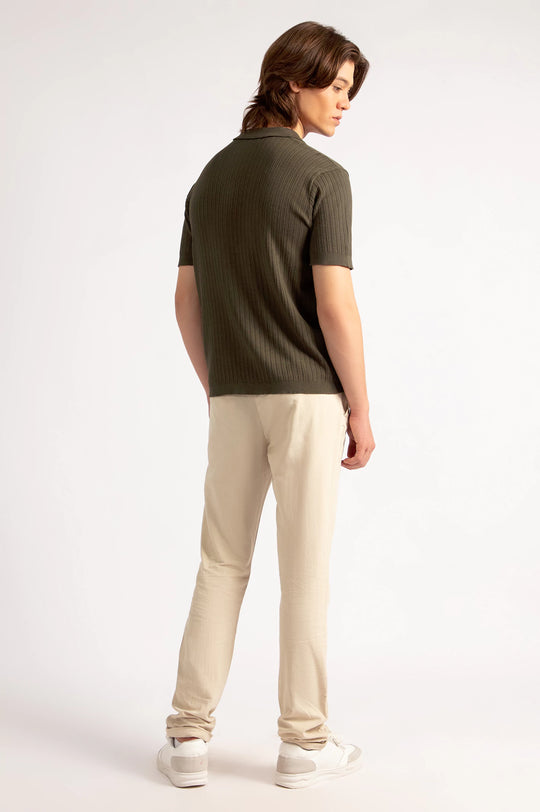 Cuban Collar Knitted Shirt