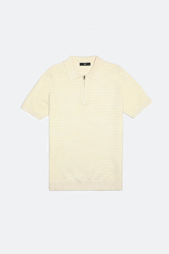 Zipper Textured Polo