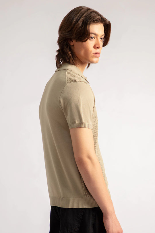 Johnny Collar Textured Polo