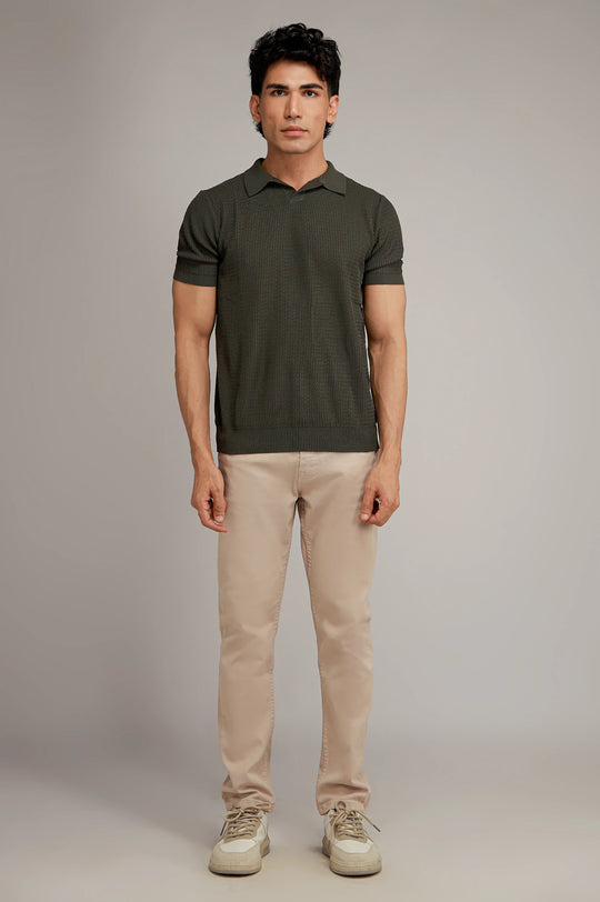 Johnny Collar Textured Polo