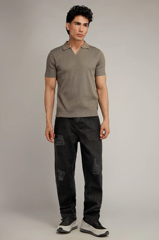 Johnny Collar Textured Polo
