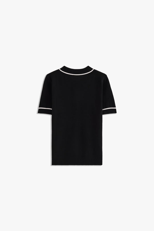 Jacquard Collar Textured Polo