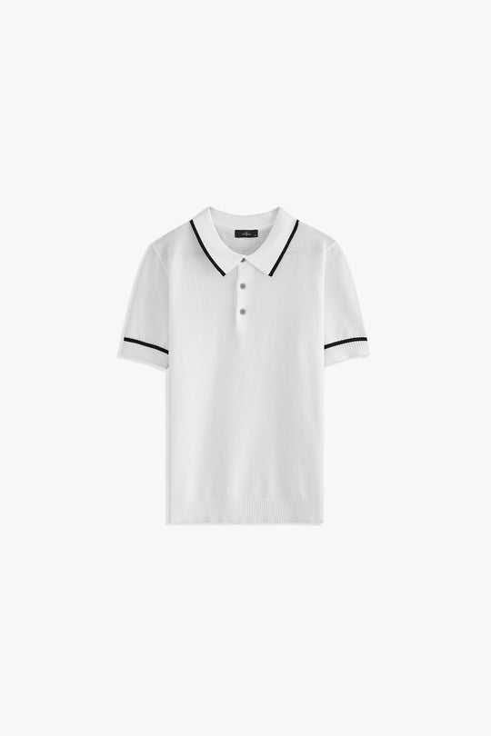 Jacquard Collar Textured Polo
