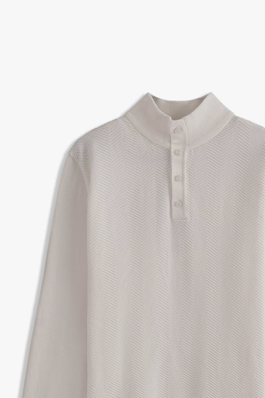 Mock Neck Textured Sweater