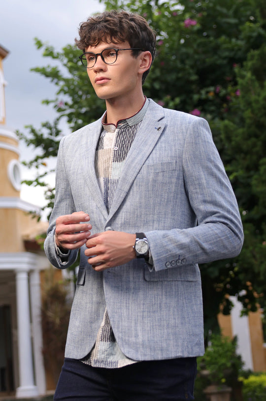 Sky Blue Men Blazer