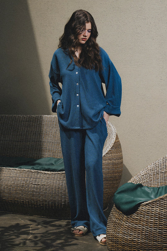 V-Neck Button Down Co-ord Set