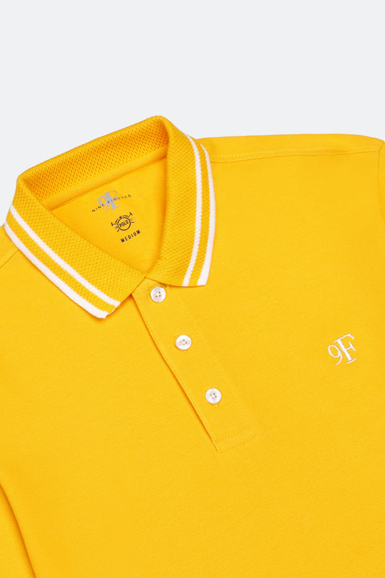 Jacquard Collar Polo Shirt - 9figure