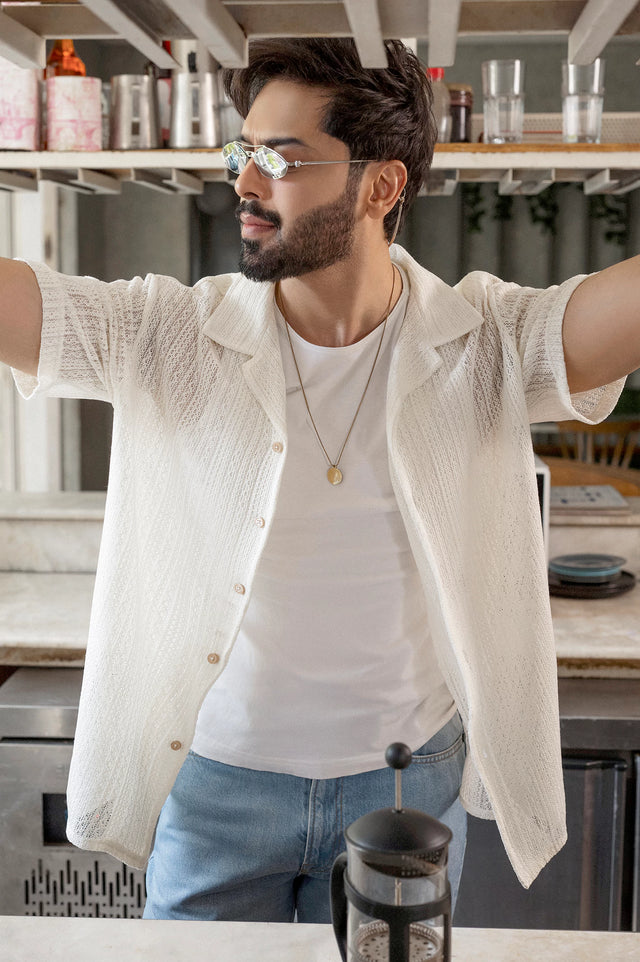 Cuban Collar Knitted Shirt