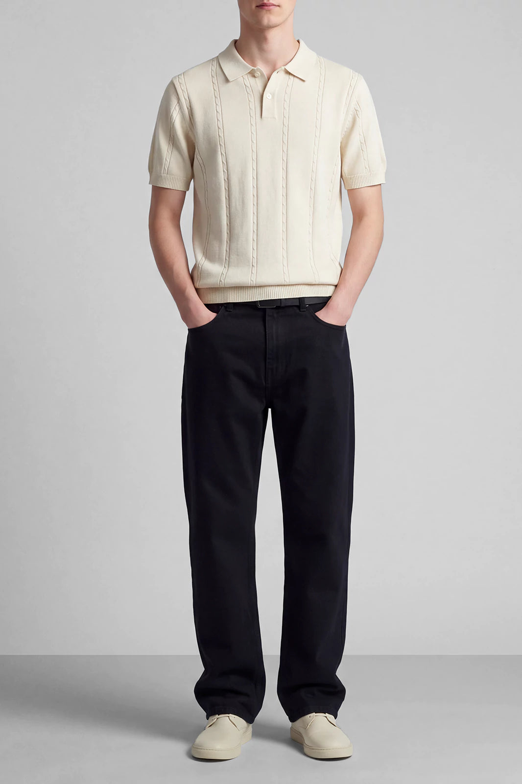 Button Textured Polo