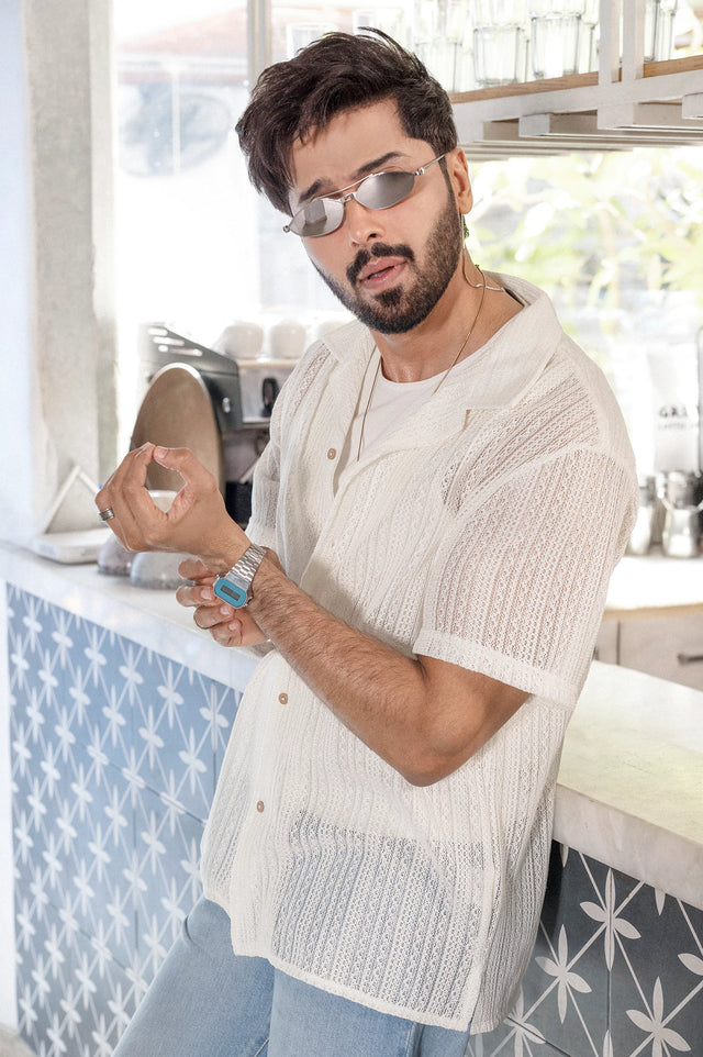 Cuban Collar Knitted Shirt