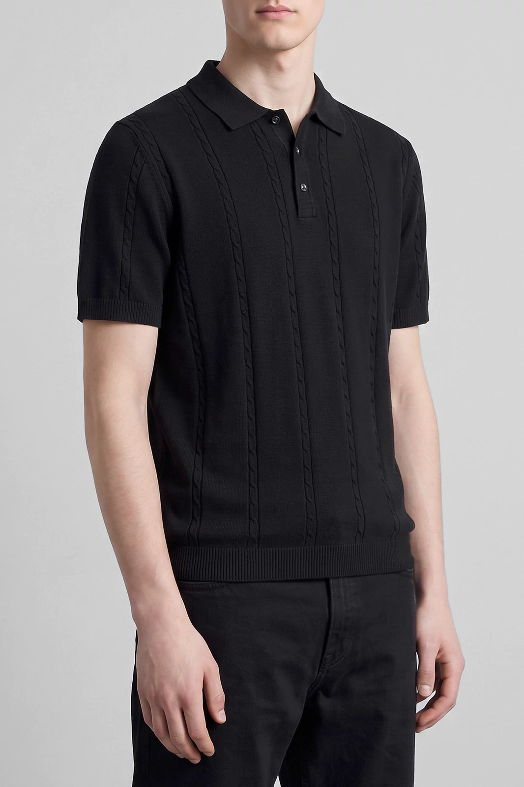 Button Textured Polo