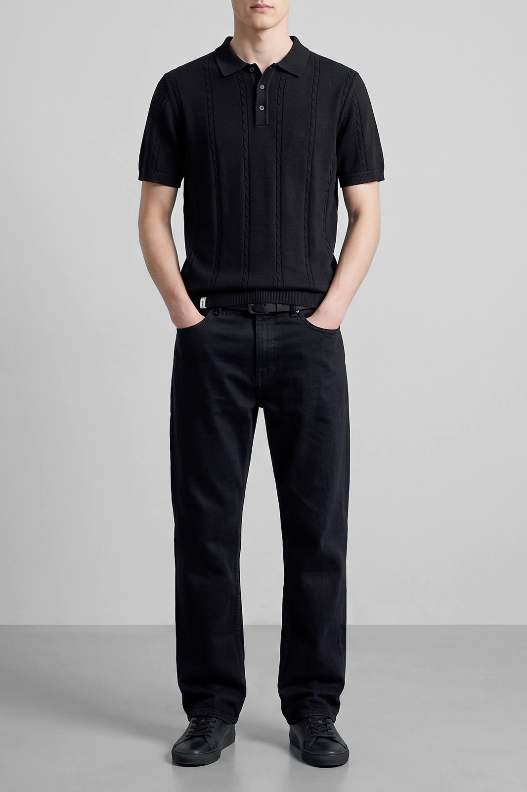 Button Textured Polo