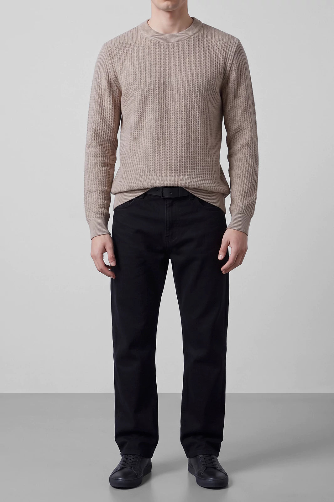 Crew Neck Textured Sweater