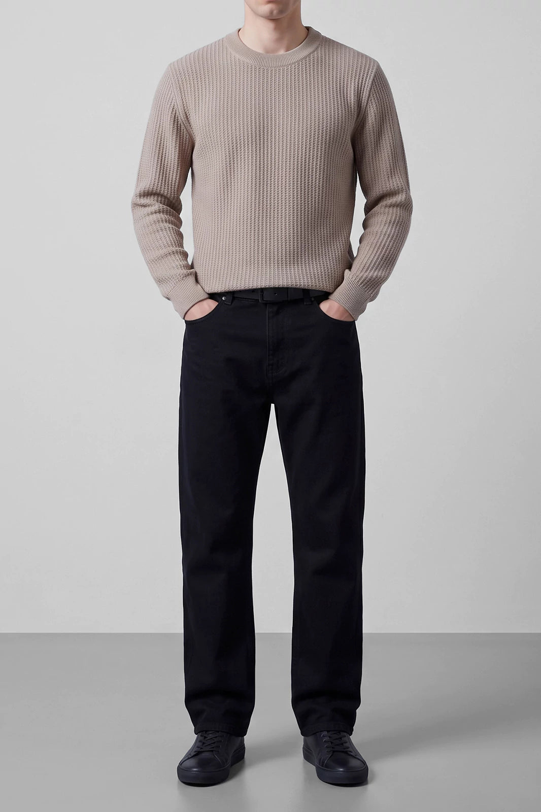Crew Neck Textured Sweater
