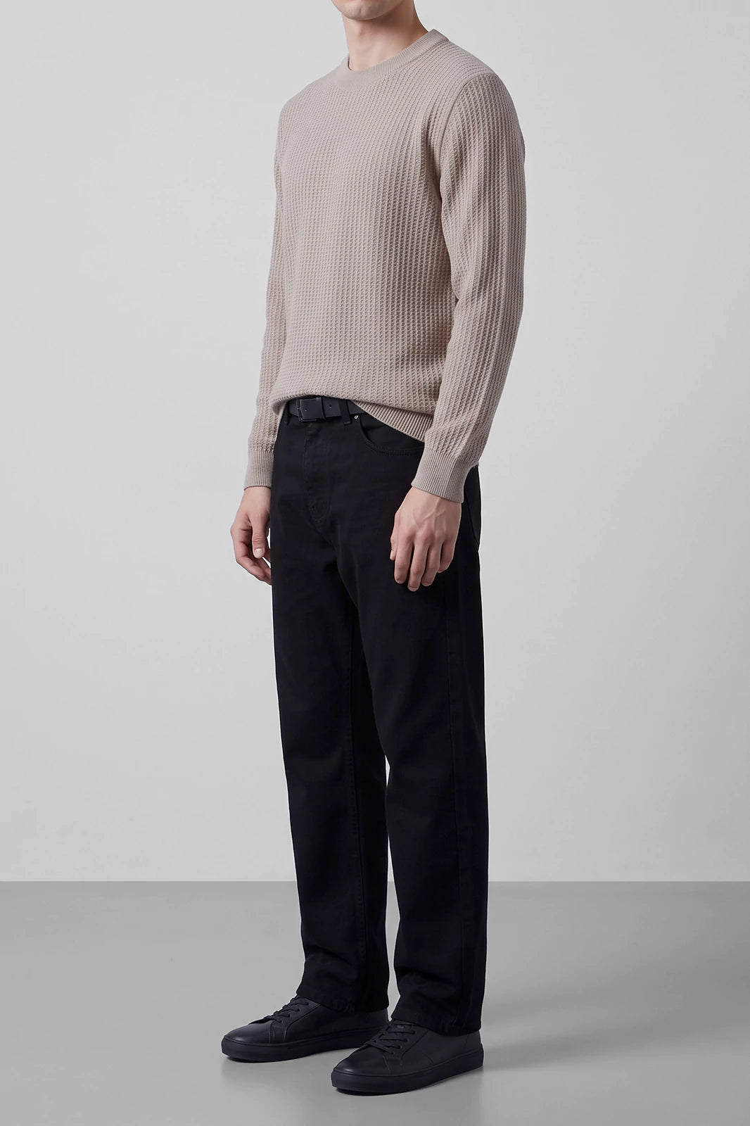 Crew Neck Textured Sweater