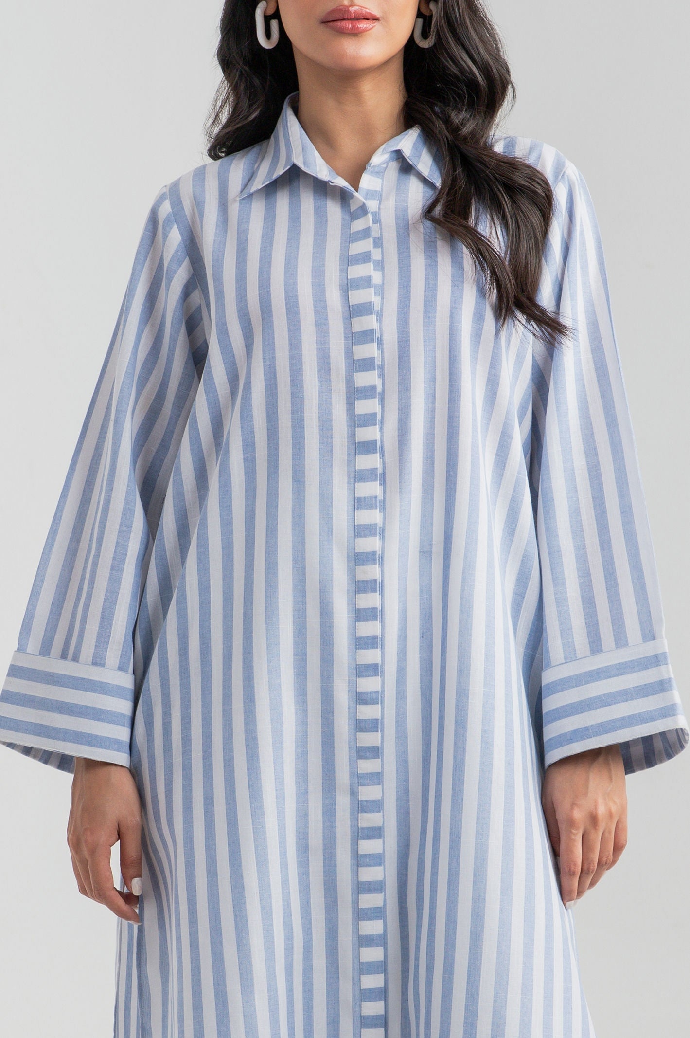 Striped Long Oversized Shirt - 9figure