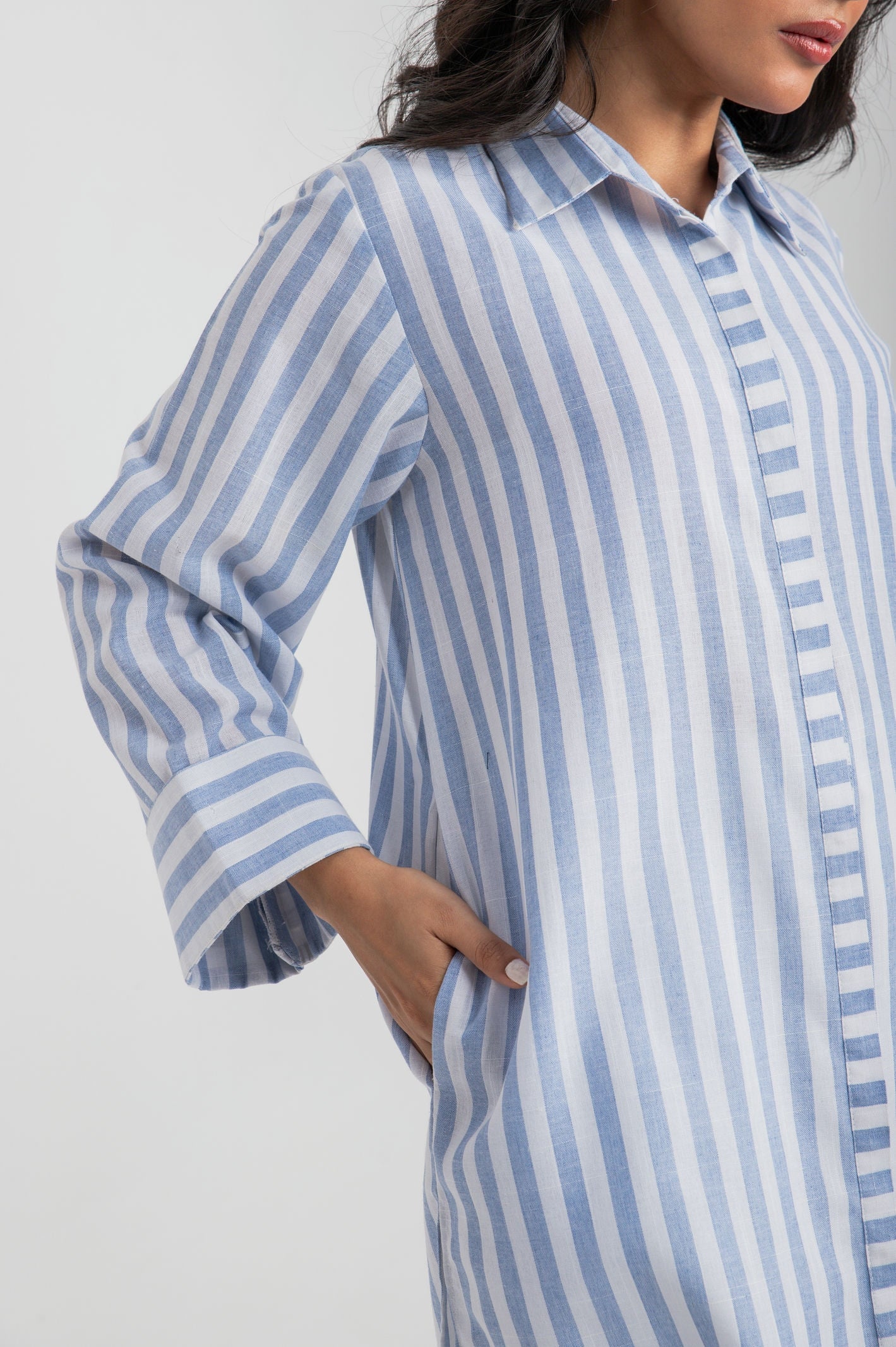 Striped Long Oversized Shirt - 9figure