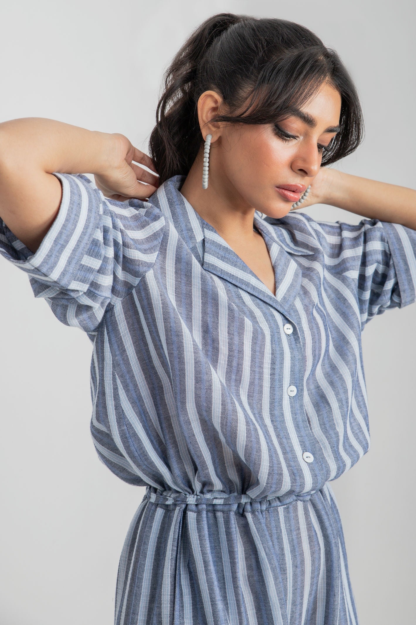 Relaxed Striped Jumpsuit - 9figure