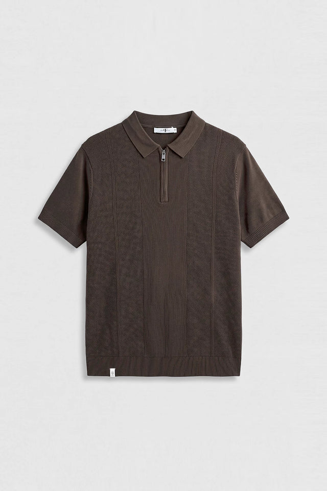 Zipper Textured Polo