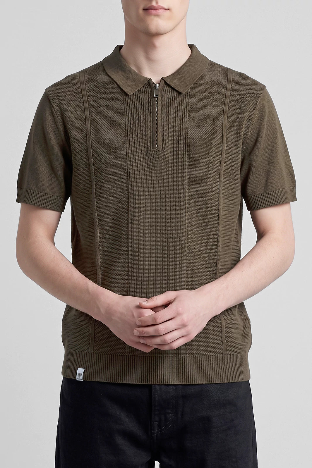 Zipper Textured Polo