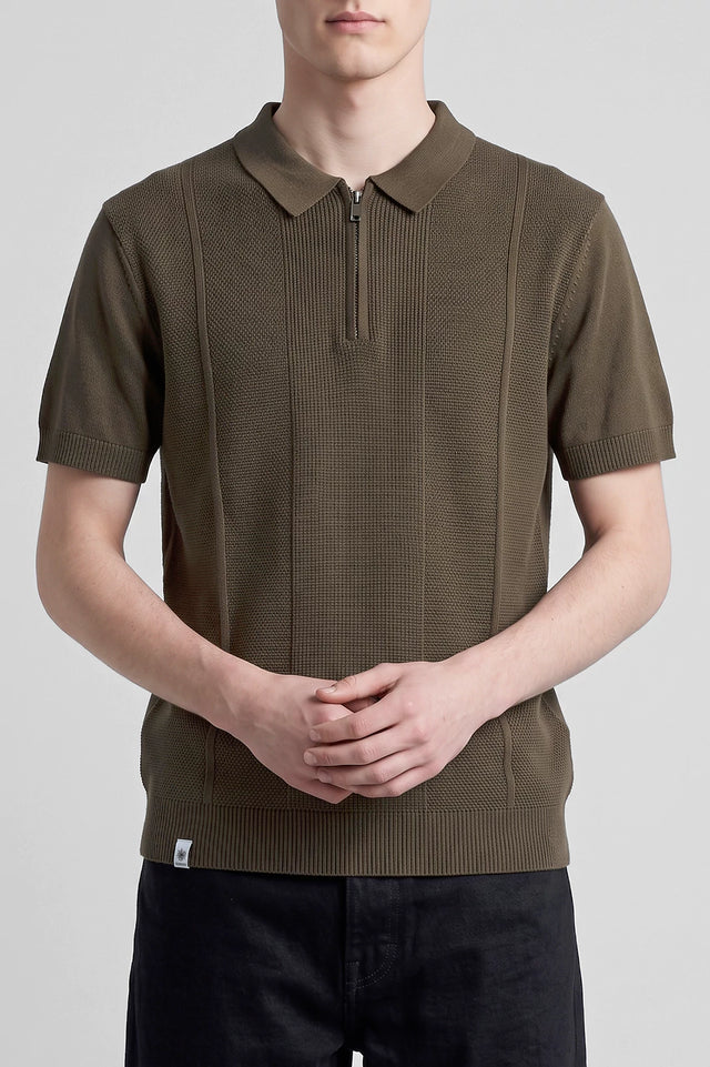 Zipper Textured Polo