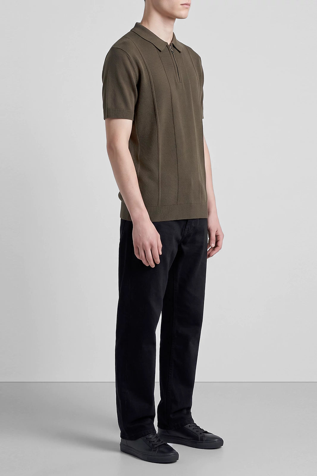 Zipper Textured Polo